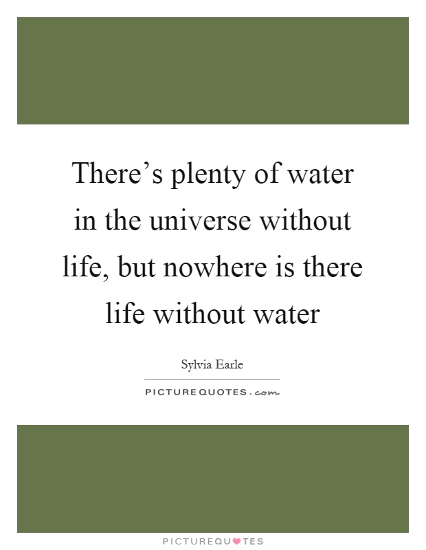 There's plenty of water in the universe without life, but nowhere is there life without water Picture Quote #1