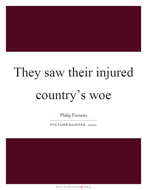 They saw their injured country's woe Picture Quote #1