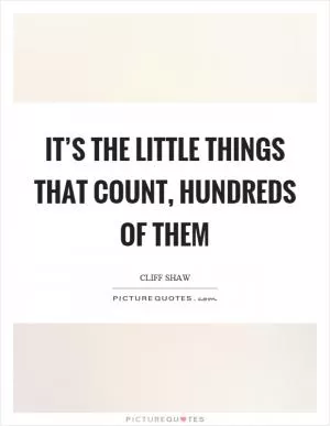 It’s the little things that count, hundreds of them Picture Quote #1