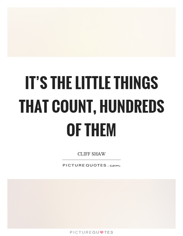 It's the little things that count, hundreds of them Picture Quote #1