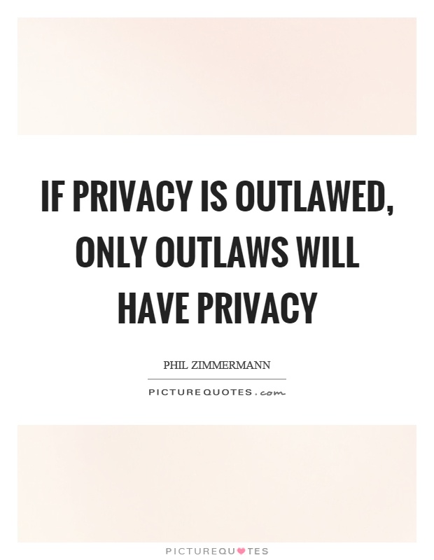 If privacy is outlawed, only outlaws will have privacy Picture Quote #1
