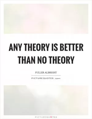 Any theory is better than no theory Picture Quote #1