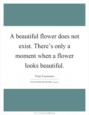 A beautiful flower does not exist. There’s only a moment when a flower looks beautiful Picture Quote #1