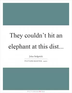 They couldn’t hit an elephant at this dist Picture Quote #1