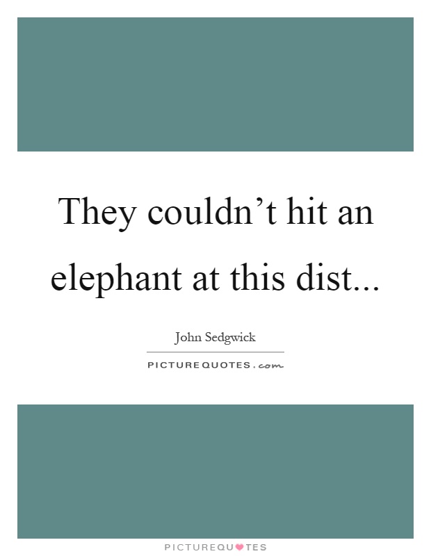 They couldn't hit an elephant at this dist Picture Quote #1