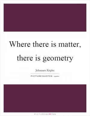 Where there is matter, there is geometry Picture Quote #1