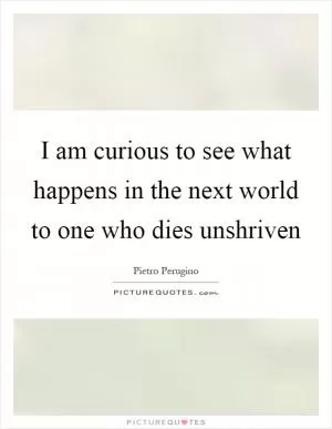 I am curious to see what happens in the next world to one who dies unshriven Picture Quote #1