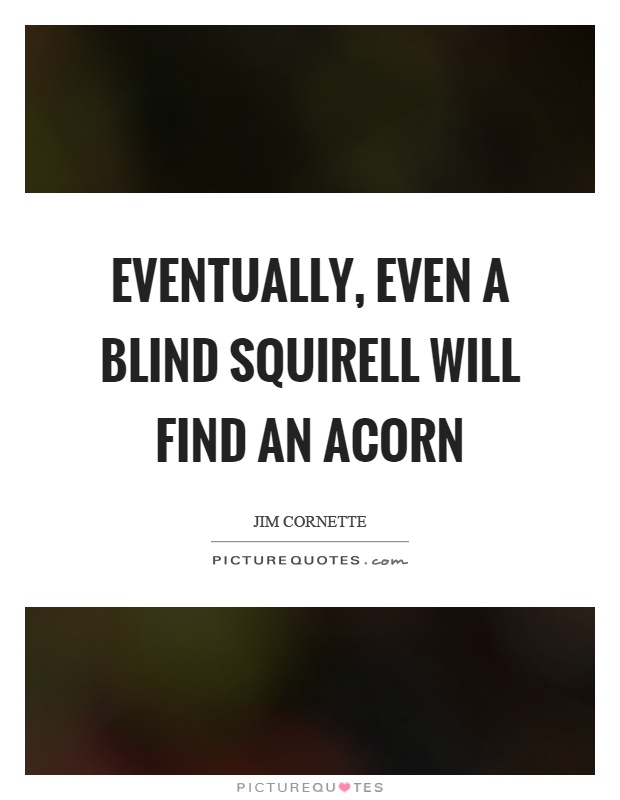 Eventually, even a blind squirell will find an acorn Picture Quote #1