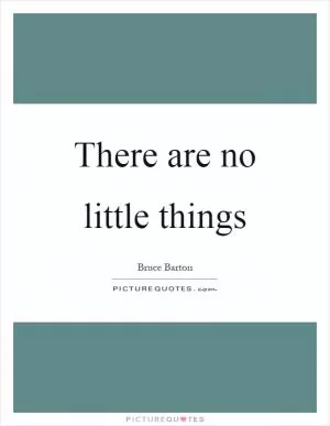 There are no little things Picture Quote #1