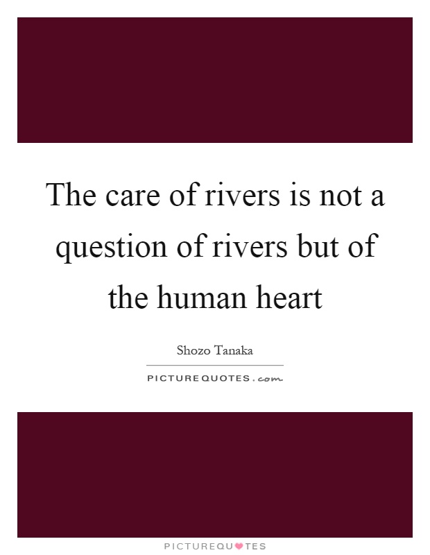The care of rivers is not a question of rivers but of the human heart Picture Quote #1