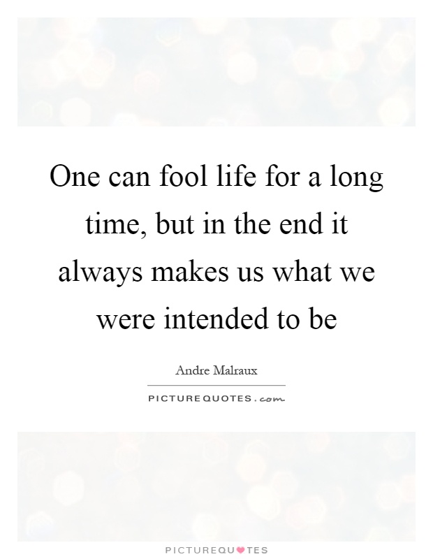One can fool life for a long time, but in the end it always makes us what we were intended to be Picture Quote #1