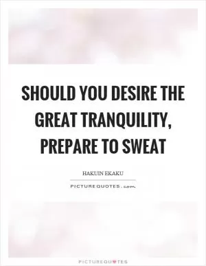 Should you desire the great tranquility, prepare to sweat Picture Quote #1