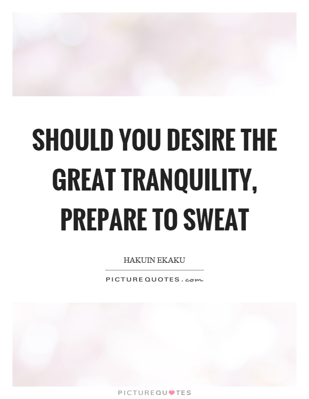Should you desire the great tranquility, prepare to sweat Picture Quote #1
