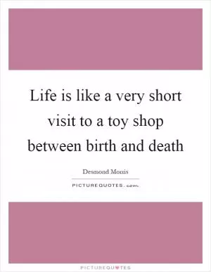 Life is like a very short visit to a toy shop between birth and death Picture Quote #1