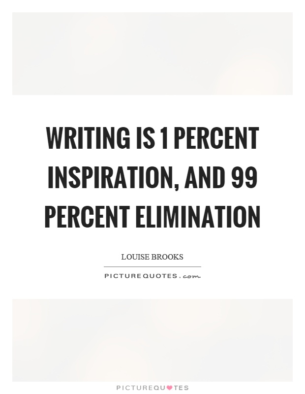 Writing is 1 percent inspiration, and 99 percent elimination Picture Quote #1