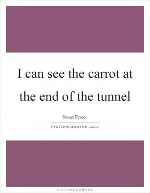 I can see the carrot at the end of the tunnel Picture Quote #1