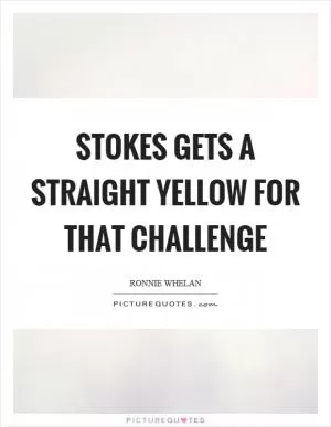 Stokes gets a straight yellow for that challenge Picture Quote #1