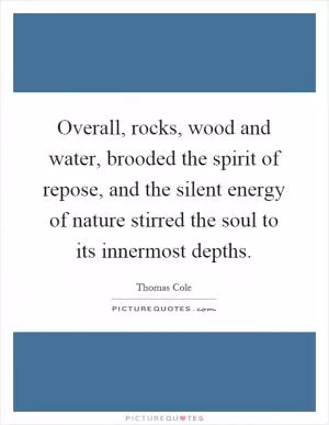 Overall, rocks, wood and water, brooded the spirit of repose, and the silent energy of nature stirred the soul to its innermost depths Picture Quote #1