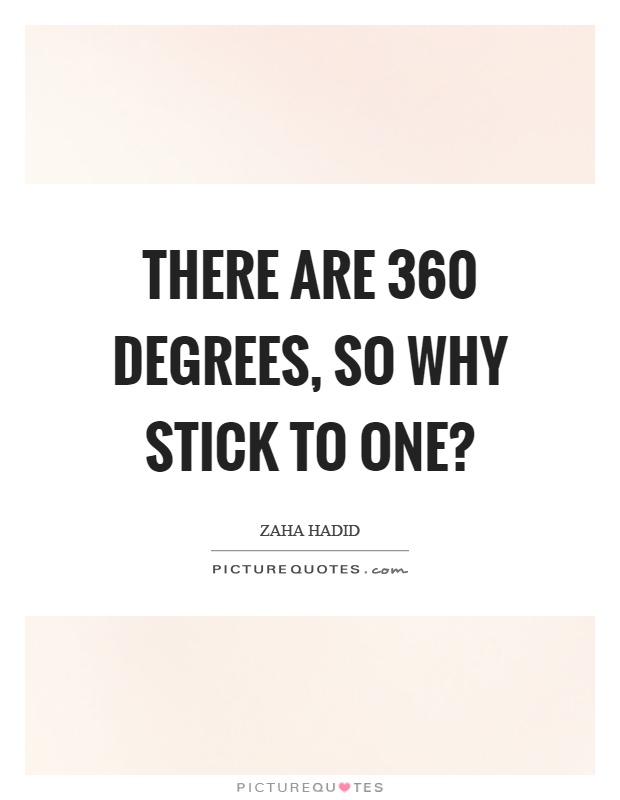 There are 360 degrees, so why stick to one? Picture Quote #1