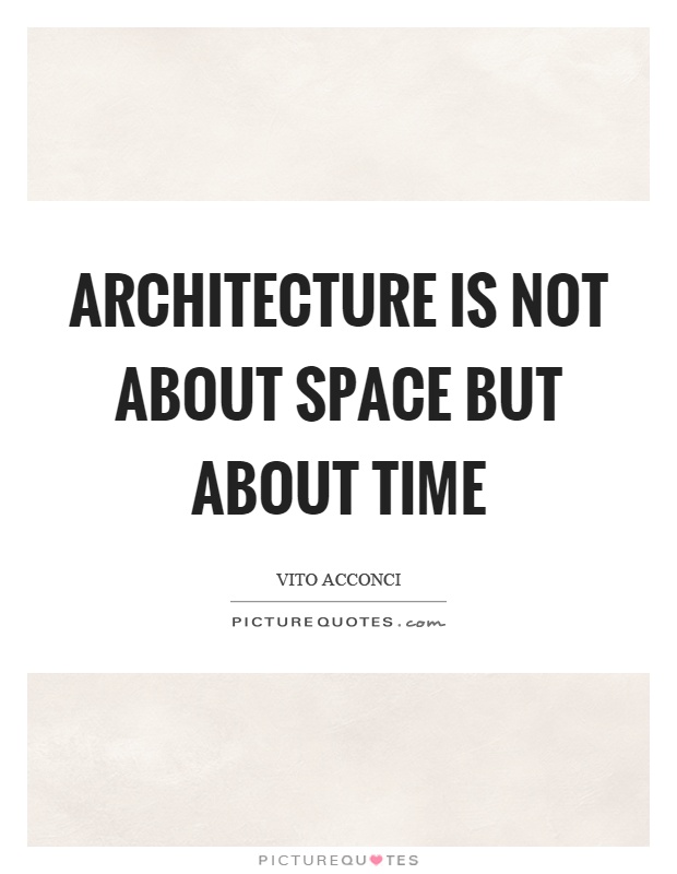 Architecture is not about space but about time Picture Quote #1