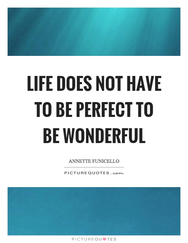 Life does not have to be perfect to be wonderful Picture Quote #1