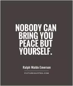 Nobody can bring you peace but yourself Picture Quote #1