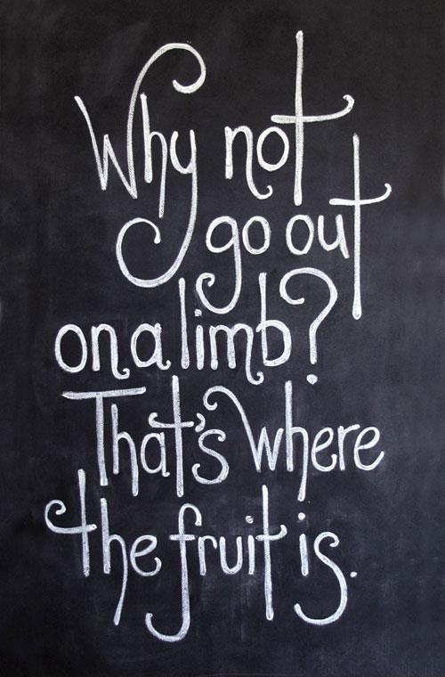 Why not go out on a limb. That's where the fruit is Picture Quote #1