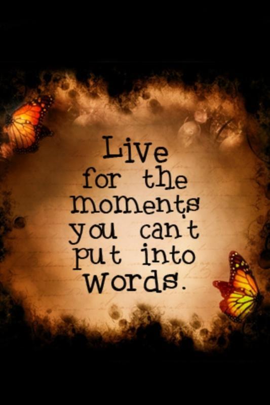 Live for the moments you can't put into words Picture Quote #2