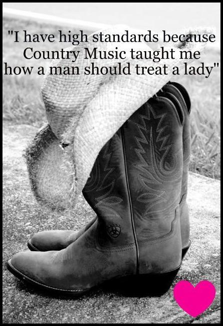 I have high standards because country music taught me how a man should treat a lady Picture Quote #1