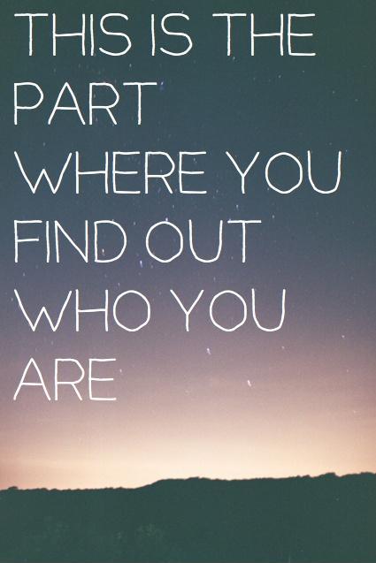 This is the part where you find out who you are Picture Quote #1