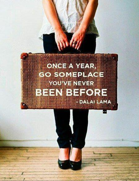 Once a year, go someplace you've never been before Picture Quote #1