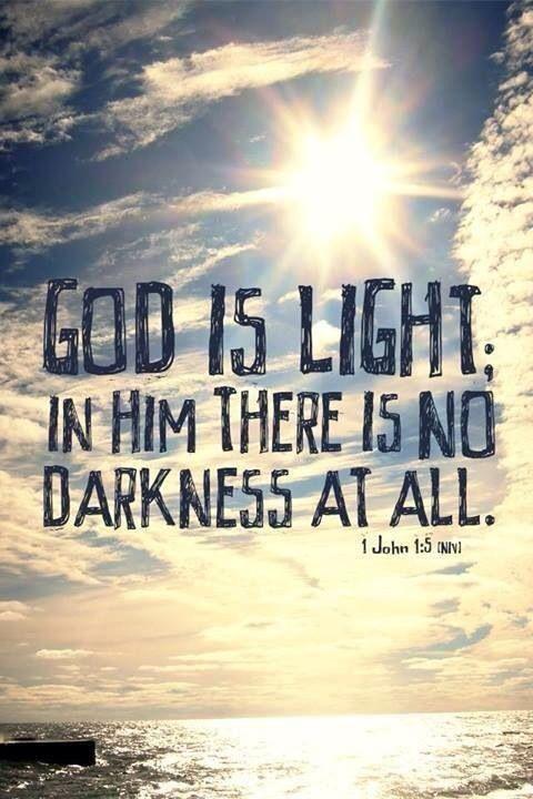 God is light. In him there is no darkness at all Picture Quote #1