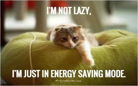 I'm not lazy, i'm just in energy saving mode Picture Quote #1