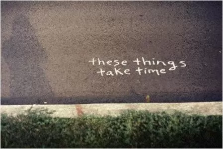 These things take time Picture Quote #1