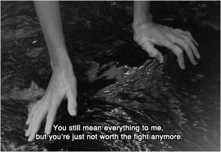 You still mean everything to me but you're just not worth the fight anymore Picture Quote #1