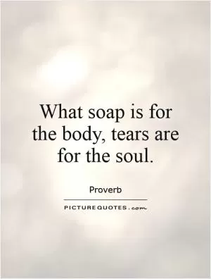 What soap is for the body, tears are for the soul Picture Quote #1