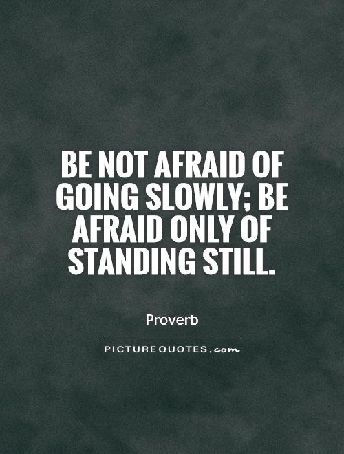 Be not afraid of going slowly; be afraid only of standing still Picture Quote #1