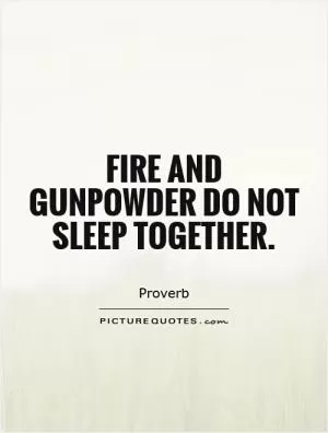 Fire and gunpowder do not sleep together Picture Quote #1