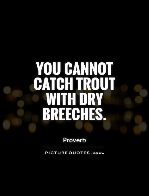 You cannot catch trout with dry breeches Picture Quote #1