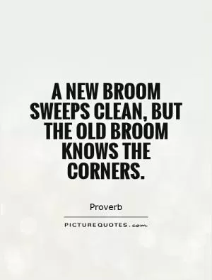 A new broom sweeps clean, but the old broom knows the corners Picture Quote #1