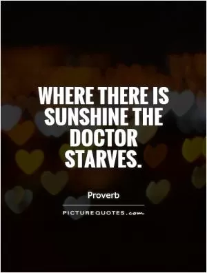 Where there is sunshine the doctor starves Picture Quote #1