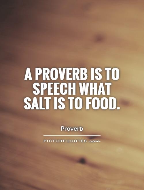 A proverb is to speech what salt is to food Picture Quote #1