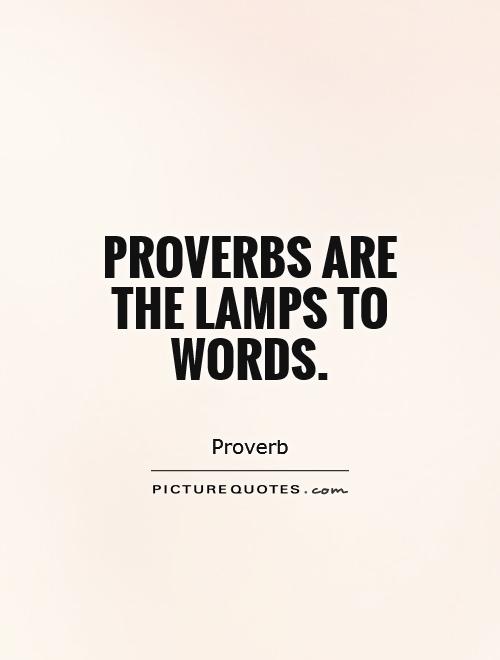 Proverbs are the lamps to words Picture Quote #1