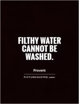 Filthy water cannot be washed Picture Quote #1