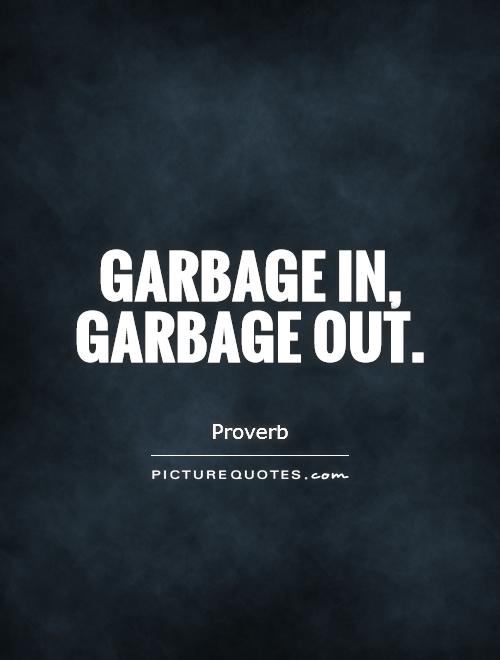 Garbage in, garbage out Picture Quote #1