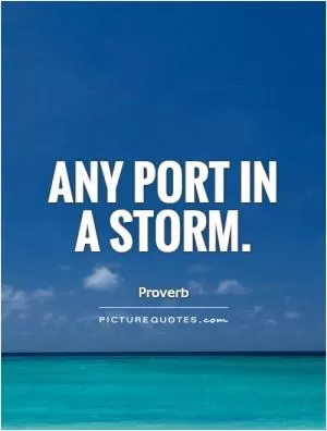 Any port in a storm Picture Quote #1