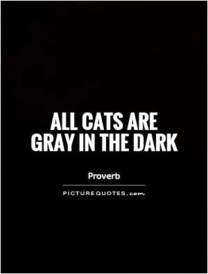 All cats are gray in the dark Picture Quote #1