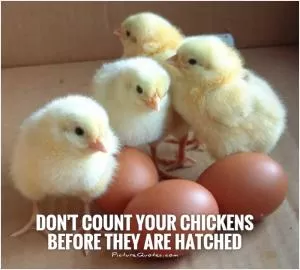 Don't count your chickens before they are hatched Picture Quote #1