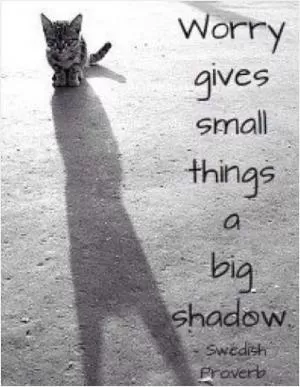 Worry give small things a big shadow Picture Quote #1