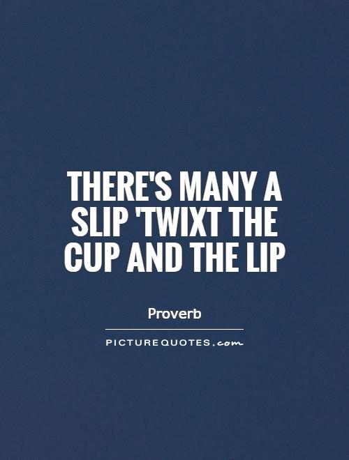 There's many a slip 'twixt the cup and the lip Picture Quote #1